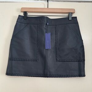 Rebecca Minkoff Navy Leather Mini Skirt